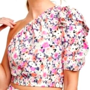 Universal Thread One Shoulder Floral Top Sized 2X
